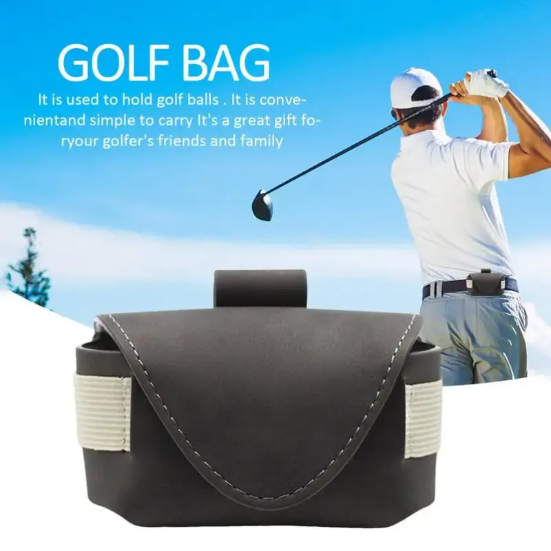 2024 yeni PU deri Mini Golf topu kılıfı bel çanta konteyner tutucu çanta Golf topu çanta erkekler kadınlar için Golf spor aksesuarları