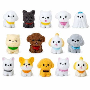 Figurines de chiens miniatures en résine assorties, adorables miniatures d'animaux pour l'artisanat DIY, jardin féerique, micro-paysage, maison de poupée, décoration intérieure - Product Image 1