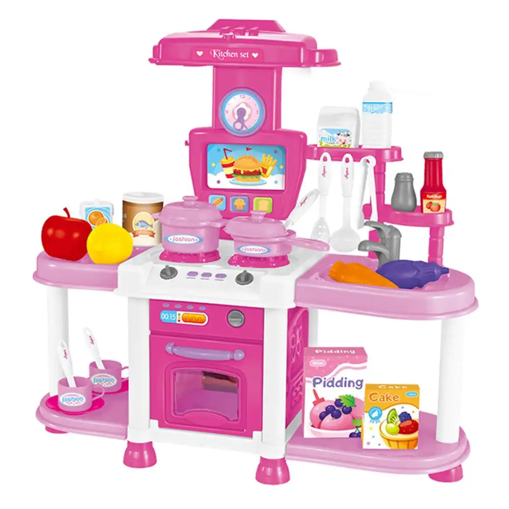 Kid's Pretend Play House Toys Simulation Kitchen Set Role Play Toys For Girls Educational Kitchen Toys