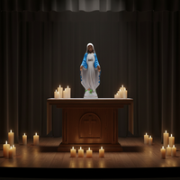 Statue de la Vierge Marie en résine peinte à la main, cadeau religieux catholique artistique en gros