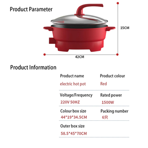 Nouvelle Poêle Électrique Yuanyang 1500W Grande Capacité 6L, Revêtement Antiadhésif, Température Réglable, Idéale pour Hôtels et Extérieur (Vente en Gros) - Product Image 6