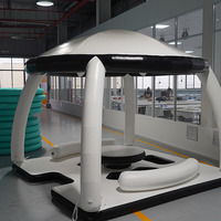 Plateforme flottante gonflable personnalisée, île flottante gonflable, Aqua Banas gonflable avec tente
