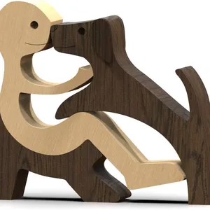 Sculptures en bois pour animaux de compagnie Sculpture en bois Femmes et chien Sculpture Aimer Mémoire Cadeaux