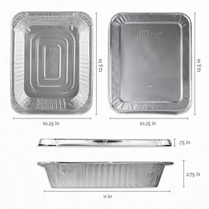 Rec32267f Contenants alimentaires jetables rectangulaires en aluminium, barquettes en aluminium, plateaux pour buffet, barquettes en aluminium pour la gastronomie avec couvercle - Product Image 2