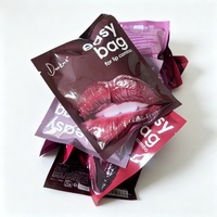 Kit de Maquillage Lèvres 2-en-1 Non Collant Easy Bag : Crayon Contour des Lèvres Foncé + Rouge à Lèvres Solide Scintillant Brillant Longue Tenue pour Femme
