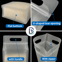 Lebei Fournisseur Grand emballage alimentaire transparent, pochette à fond plat avec fermeture éclair et poignée, résistante à l'humidité