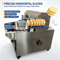 Machine de découpe horizontale automatique à épaisseur réglable haute efficacité HN QDMECH pour gâteaux et pains à hamburger