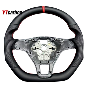 Volante de Cuero Completo Personalizado YTcarbon para Transporter <span class=keywords><strong>Virtus</strong></span> Vento, Accesorios Interiores para Automóviles, Modificación de Piezas de Automóviles, Cuero Italiano y Gamuza - Product Image 4