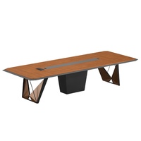 Table de conférence de bureau moderne rectangulaire en placage + acier, modulaire, extensible, grande taille, pour réunions de bureau, école