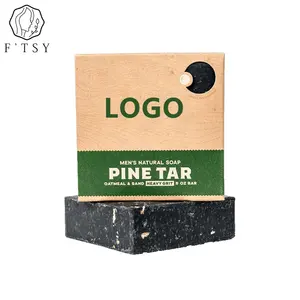 Private Label Body Face Moisturizing Deep Cleaning Nourishing Bacteriostatic Oatmeal Activated Charcoal Pine Bath Soap