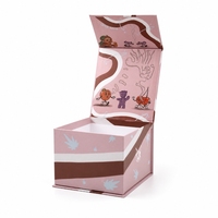 Emballage extérieur en carton rose carré personnalisé, séparateur de bonbons pour enfants, boîte en carton magnétique