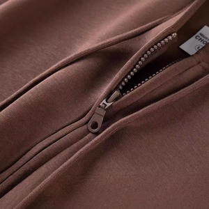 Sudadera con Capucha y Cremallera Unisex, Mezcla de Algodón y Poliéster para Hombre, Corte Holgado, Antipilling, Ropa Casual, Talla Grande, Gris - Product Image 5