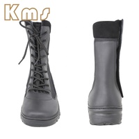 Fabricant de bottes tactiques imperméables KMS, respirantes, noires, à fermeture éclair latérale, haute tige, antidérapantes, chaussures tactiques
