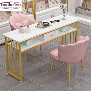Light Luxury Fashionable <b>Beauty</b> Manicure Table Nail Salon Furniture Modern <b>Desk</b> Bar Table and Chairs Sets - Product Image 2