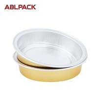 Conteneur alimentaire jetable en aluminium ABLPACK, personnalisé en usine, avec couvercle, pour micro-ondes, usage domestique, cuisine et extérieur