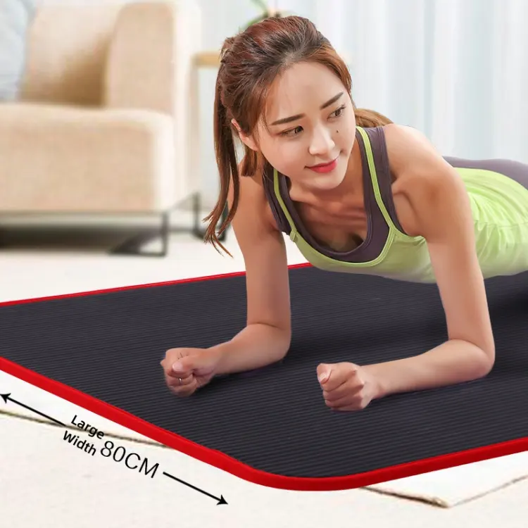 Chất lượng cao in logo lớn dày 10mm NBR Yoga Mat để bán