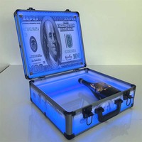 Dollar Banknotes Pattern Led Box Valise VIP Service Bouteille Présentateur pour Bar Lounge Bouteille Glorifier