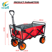 Chariot de pique-nique d'extérieur, portable, pliable, pour la pêche, le jardin, le parc, le camping, les courses, chariot à main