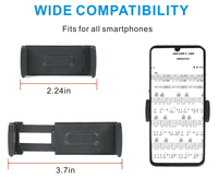 Support de téléphone pour support de micro, support de micro réglable à 360 ° pour iPhone, supports de téléphone pour support de musique pour tous les smartphones