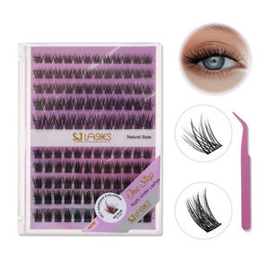 Cils naturels effilés sans colle, faits à la main, longueurs mixtes, pas de colle nécessaire, cils en grappe DIY, cils en grappe pré-collés - Product Image 5