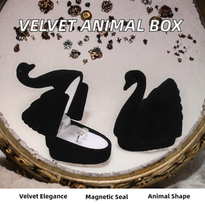Creative Swan Velvet Ring Storage <b>Box</b>, Custom <b>Small</b> Jewelry <b>Box</b> for Wedding Ring <b>Gift</b> Packaging Retail - Product Image 2