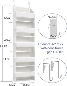 Organisateur de rangement suspendu pliable en tissu robuste avec 5 poches, sacs de rangement à suspendre sur la porte – Offre Spéciale - Product Image 2