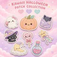 Meilleure Vente : Patch Brodé Mignon Anime Dessin Animé Halloween à Thermocoller ou à Coudre pour Ordinateur Portable, Téléphone, Sac à Dos, Enfants, Filles, Breloque, Artisanat, Cadeau