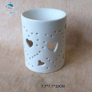 Portavelas de cerámica en forma de copa con patrón de corazón de alta calidad al por mayor - Product Image 1