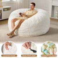 Grand fauteuil paresseux géant et moelleux, pouf sac de rangement, avec logo personnalisé, rembourrage inclus et housse lavable pour adultes