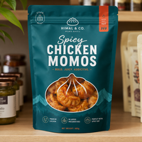 Sachet Doypack Mat Personnalisé pour Dumplings Surgelés avec Grande Fenêtre et Fermeture Ziplock – Emballage Premium Fait Main pour Momo (SUP)