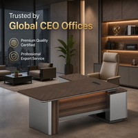 Escritorio Ejecutivo de Lujo con Carga Inalámbrica, Mesa Inteligente para Gerentes, E1 MDF, Textura 3D, Moldeado al Vacío, Muebles Modernos