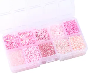 Wholesale 12 Colors Mix Seed Sequins Imitation Pearl Beads Kit Box For DIY Jewelry Bead Necklace Bracelet Earring Making Sets