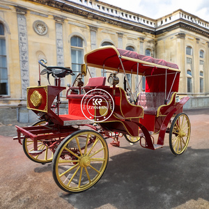 2025 beau chariot de chariot de cheval tiré par un cheval royal rouge à vendre chariot de cheval spécial pour la fête - Product Image 4