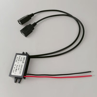 Module de conversion de puissance USB 12V vers 5V 3A pour voiture, mini chargeur double port pour navigateur et enregistreur, en ABS