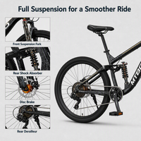 MTBGO Meilleure Vente OEM ODM Vélo Tout-Terrain à Cadre en Acier et Suspension Arrière pour Adulte, Couleur Personnalisée, Système de Transmission 21-30 Vitesses, VTT pour Homme