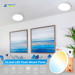 Moderna Lámpara de Techo LED de 15 Pulgadas, 30W, 5CCT, Sin Parpadeo, Montaje Empotrado, Regulable, CRI80+, AC120V, para Dormitorio o Lavandería - Product Image 2