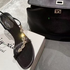 Women's Single-strap Stiletto Sandals 2026 Early Spring New Model <b>Open</b>-<b>toe</b> Rhinestones Sexy Elegant Gold Wedding Party - Product Image 3