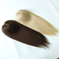 Topper Rambut Manusia Premium 6*7 Hybrid Silk Top Dengan Wefts & PU Edge, Hairpiece Alami Seperti Kulit Kepala Asli untuk Pemasok Salon Rambut