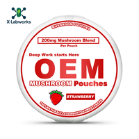 X-Labworks OEM Sachets de caféine saveurs menthe pochettes de champignons nootropes extrait de plante soutien flux d'énergie sachets JLT Boost