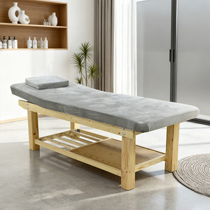 Respaldo de diseño Simple tailandés, mesa de masaje de madera de elevación Manual, camas de masaje para salón de belleza, cama de belleza de Spa con gran espacio de almacenamiento - Product Image 1