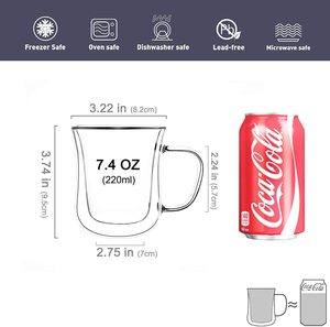 Mô Hình Máy Rửa Chén & Lò Vi Sóng An Toàn Có Thể Tái Sử Dụng Cốc Cà Phê Thủy Tinh Đôi Có Tay Cầm - Product Image 4