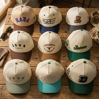 Casquettes de baseball vintage bicolores en sergé de coton, structurées, avec logo brodé 3D, vente en gros, OEM, faible MOQ, direct usine