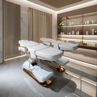 Lit électrique esthétique à 3 moteurs de style européen Salon de beauté Spa Table de massage médical Chaise de podologie pour les traitements de spa du visage
