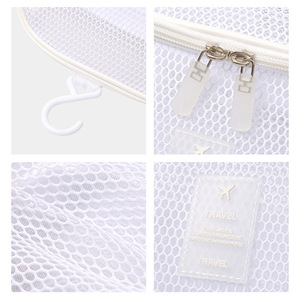 Bolsa de Aseo Transparente Portátil para Viaje, Bolsa de Almacenamiento de Cosméticos Multifuncional, Nueva Bolsa de Maquillaje Ligera de Malla con Cierre - Product Image 4