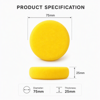 Tampon applicateur de cire pour voiture, éponge ronde en mousse souple jaune, tampon de polissage manuel pour le detailing automobile