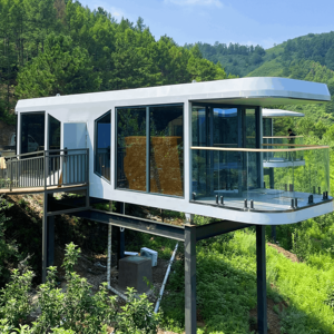 पर्यटन किराये के लिए स्मार्ट नेतृत्व प्रणाली और फोल्डेबल फर्नीचर के साथ पोर्टेबल मॉड्यूलर कैप्सूल घर - Product Image 1