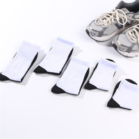 Vente en gros de chaussettes vierges décontractées en coton polyester super doux pour hommes, différentes tailles, blanches pour sublimation