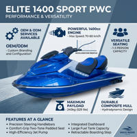 Bateaux à moteur sportifs en fibre de verre 1000CC, moteur 4 temps, 50 km/h, yacht de loisirs de haute qualité pour la navigation fluviale
