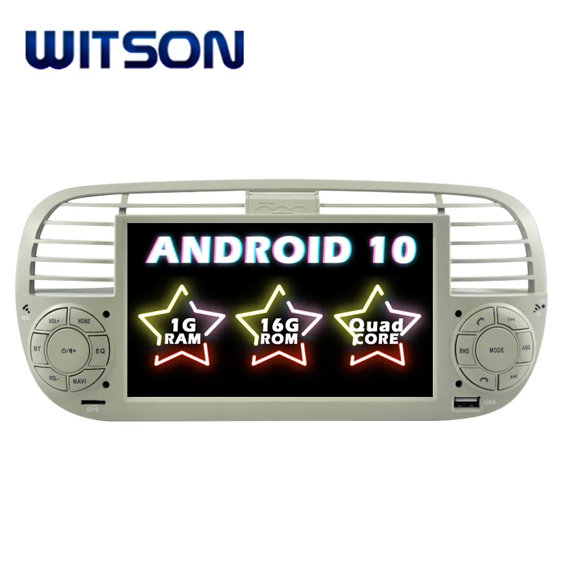 Автомобильная аудиосистема с DVD WITSON ANDROID 10 для FIAT 500 2010-2015 (без DVD-деки внутри) Автомобильный GPS 1 ГБ ОЗУ 16 Гб ПЗУ