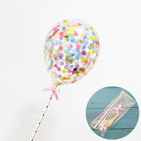 Décorations de gâteau en ballons de fête, 5 pouces, ballons en latex colorés avec confettis